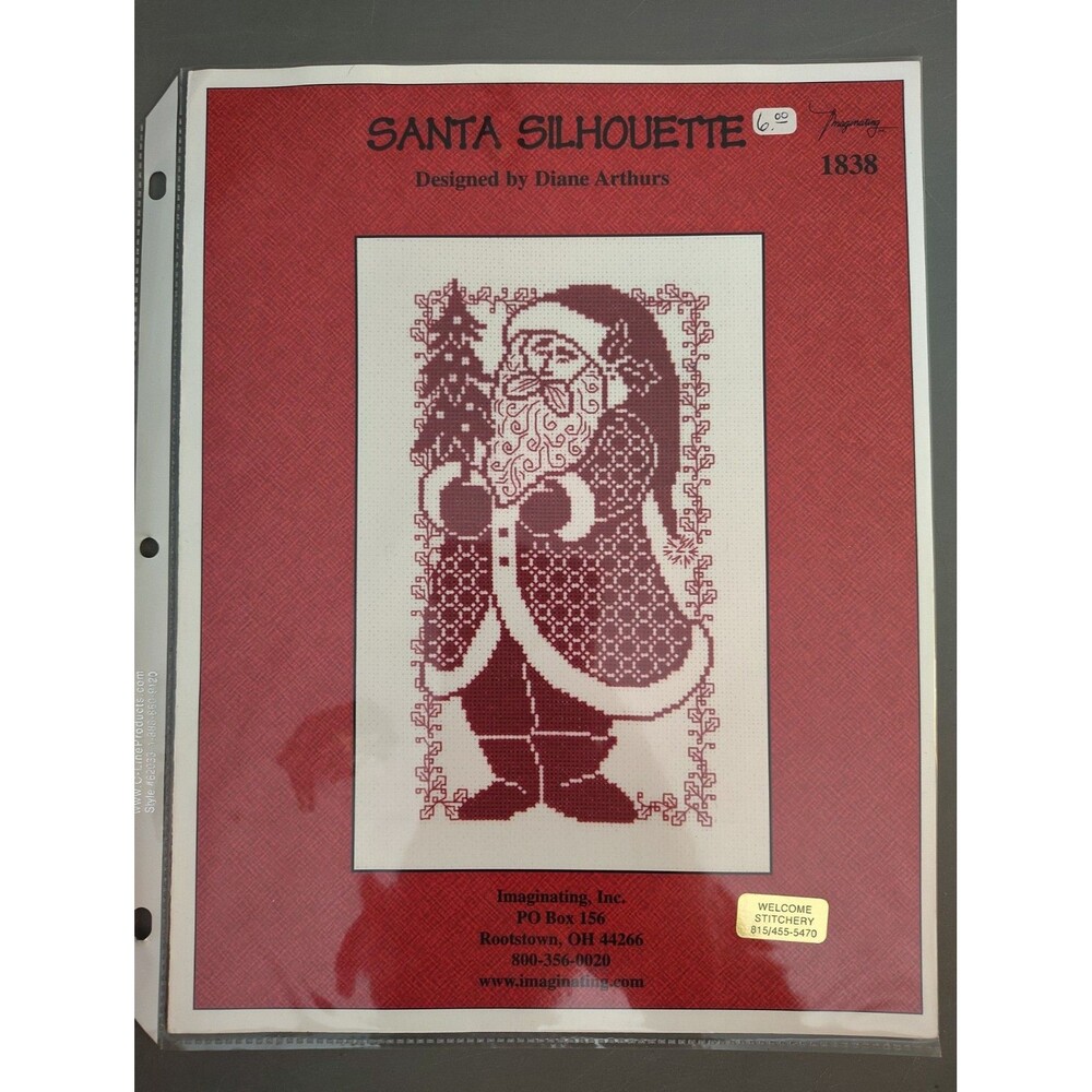 Imaginating SANTA SILHOUETTE Counted Cross Stitch Pattern 1838 Diane Arthurs